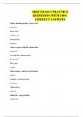 ABST EXAM 5 PRACTICE QUESTIONS WITH 100&percnt; CORRECT ANSWERS