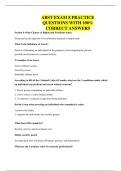 ABST EXAM 8 PRACTICE QUESTIONS WITH 100&percnt; CORRECT ANSWERS