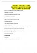 ACCOUNTING 200 EXAM 2 PRACTICE QUESTIONS WITH 100&percnt; CORRECT ANSWERS