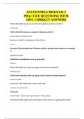 ACCOUNTING 200 EXAM 3 PRACTICE QUESTIONS WITH 100&percnt; CORRECT ANSWERS