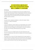 ACCOUNTING 200 EXAM 7 PRACTICE QUESTIONS WITH 100&percnt; CORRECT ANSWERS