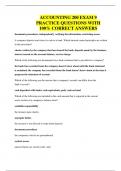 ACCOUNTING 200 EXAM 9 PRACTICE QUESTIONS WITH 100&percnt; CORRECT ANSWERS