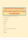 AHN 447 TEST 2 Exam Questions With Complete Solutions &lpar;A Grade&rpar; New 2025 Update