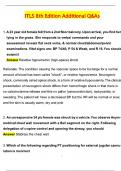 ITLS 8th Edition Additional Q&As &lpar;Latest 2025 &sol; 2026 Update&rpar; Questions and Verified Answers &vert; 100&percnt; Correct &vert; Grade A&plus;