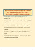 Basic Nursing Skills CNA Practice Test QUESTIONS AND VERIFIED ANSWERS &lpar;100&percnt; CORRECT ANSWERS&rpar; A&plus; GRADED &vert; ALREADY PASSED