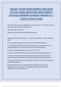 OKLMFT OLERE EXAM NEWEST 2025&sol;2026 ACTUAL EXAM QUESTIONS AND CORRECT DETAILED ANSWERS ALREADY GRADED A&plus; &sol; OLERE ACTUAL EXAM &lpar;BRAND NEW&rpar;