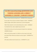 CA CDL General Knowledge QUESTIONS AND VERIFIED ANSWERS &lpar;100&percnt; CORRECT ANSWERS&rpar; A&plus; GRADED &vert; ALREADY PASSED&excl;&excl;