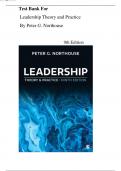 Test Bank for Leadership Theory and Practice 9th Edition by Peter G&period; Northouse&period; All Chapters 