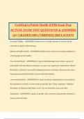 Certified in Public Health &lpar;CPH&rpar; Exam Prep ACTUAL EXAM TEST QUESTIONS & ANSWERS &lpar;A&plus; GRADED 100&percnt; VERIFIED&rpar; 2025 LATEST&excl;&excl;