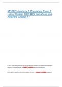 MCPHS Anatomy & Physiology Exam 2  Latest Update 2025 With Questions and  Answers Graded A&plus;