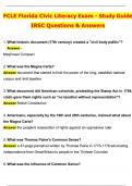 FCLE Florida Civic Literacy Exam - Study Guide IRSC &lpar;Latest 2025 &sol; 2026 Update&rpar; Questions and Verified Answers &vert; 100&percnt; Correct &vert; Grade A&plus;