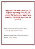 Newest 2025 Test Bank For WGU C777 Objective Assessment Final with 250 verified questions and correct answers covering web development