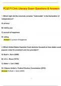 FCLE Florida Civic Literacy Exam &lpar;Latest 2025 &sol; 2026 Update&rpar; Questions and Verified Answers &vert; 100&percnt; Correct &vert; Grade A&plus;