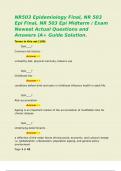NR503 Epidemiology Final&comma; NR 503 Epi Final&comma; NR 503 Epi Midterm &sol; Exam Newest Actual Questions and Answers &lpar;A&plus; Guide Solution&period; 