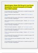Washington State DH Drug & Law Exam Questions Correct Answers &lpar;A Grade&rpar; New 2025 Update