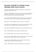 Dynamics of Health Care Rutgers Exam Questions With Correct Answers&period;