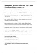 Dynamics of Healthcare Rutgers Test Review Questions with correct answers