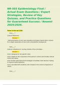NR-503 Epidemiology Final &sol; Actual Exam Questions &sol; Expert Strategies&comma; Review of Key Quizzes&comma; and Practice Questions for Guaranteed Success &sol; Newest 2025&sol;2026&period;  