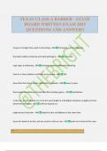 TEXAS CLASS A BARBER - STATE BOARD WRITTEN EXAM 2025 QUESTIONS AND ANSWERS