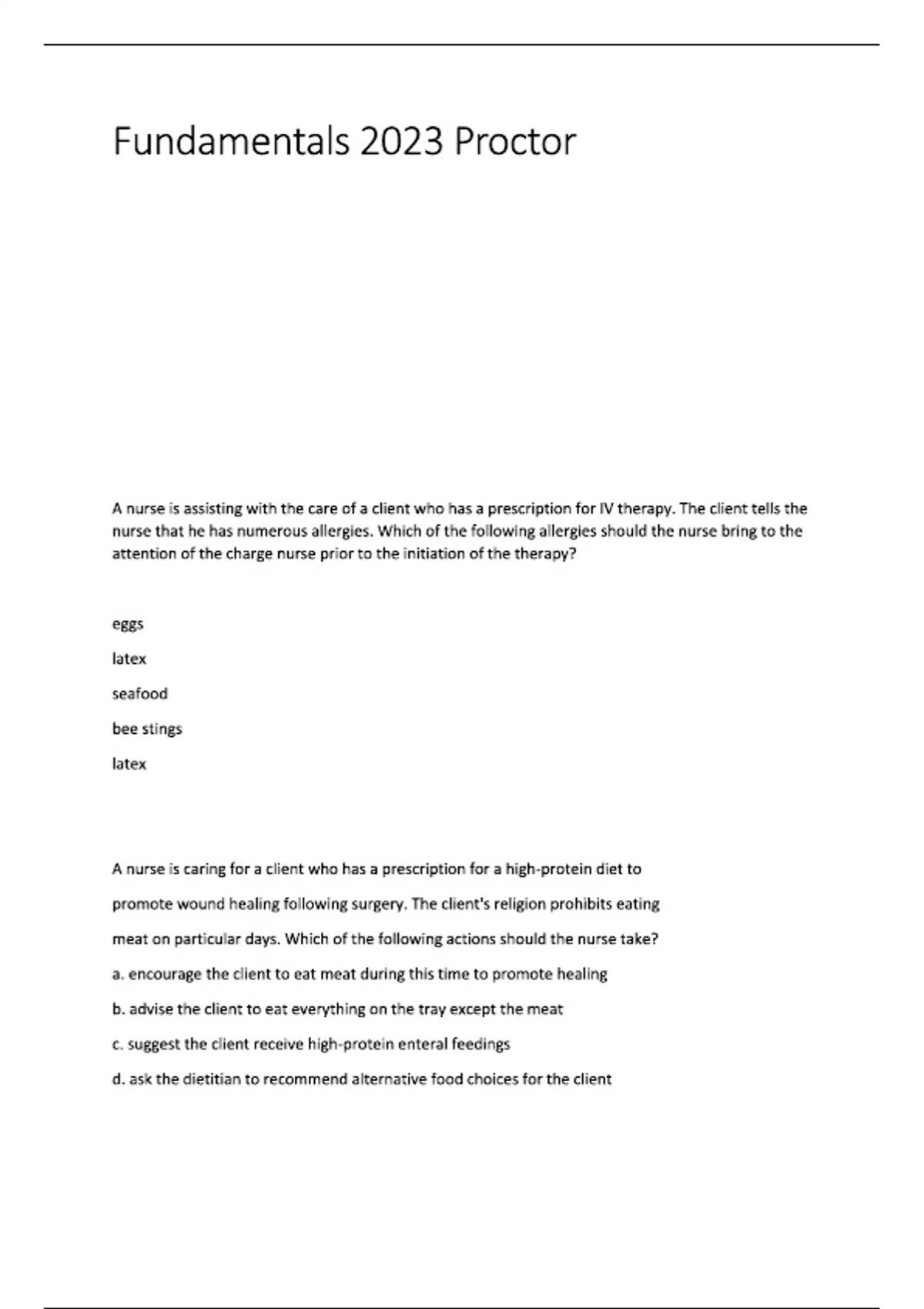 Fundamentals 2023 Proctor [NEW 2025/2026 UPDATE] ALL COMPREHENSIVE ...
