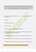 VETT-91 FINAL PRACTICE EXAM 2025 QUESTIONS AND ANSWERS