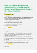 NUR 3412 Final Study Guide &sol; Comprehensive Practice Q-Bank &sol; Newest Actual Questions & Answers &lpar;A&plus; Guide Solution&rpar;  
