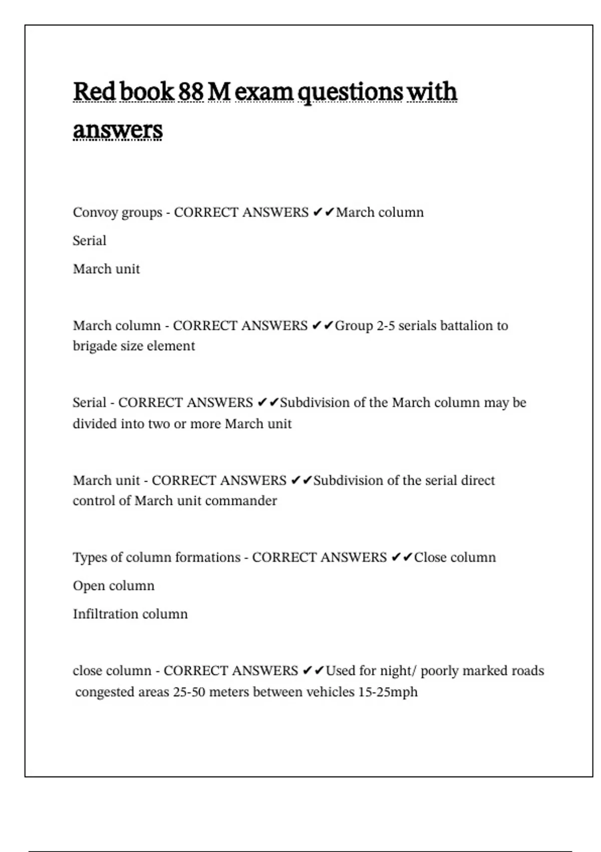 Red book 88 M exam questions with answers - 88M red book - Stuvia US