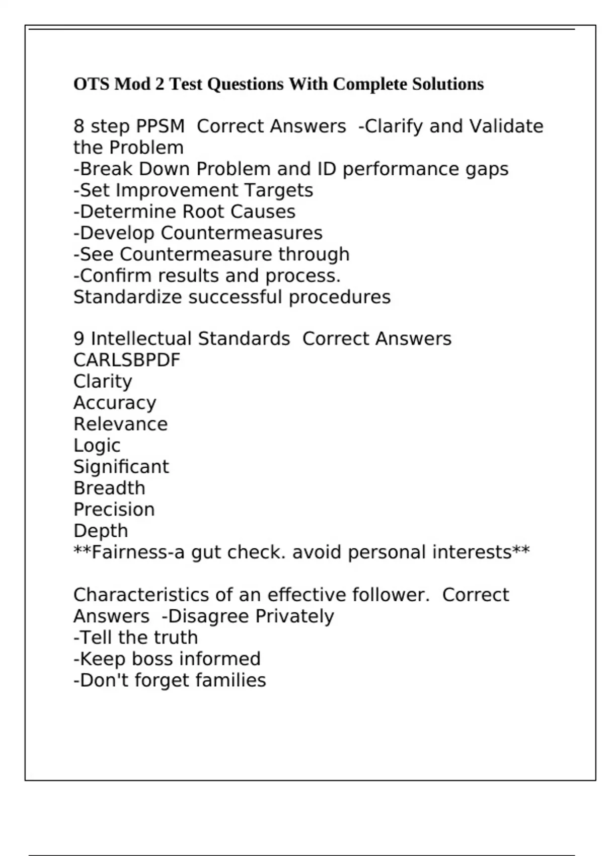 Mod 2 Test Layout Example OTS Mod 2 Test Questions With Complete Solutions - OTS - Stuvia US