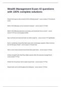 Wealth Management Exam &num;2 questions with 100&percnt; complete solutions