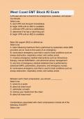 West Coast EMT Block -2 Exam Questions and Answers 100&percnt; Correct 2025 Grade A&plus;&period;