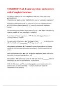 SYG2000 FINAL Exam Questions and answers with Complete Solutions