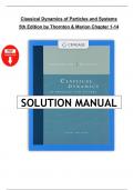 Solutions Manual for Classical Dynamics of Particles and Systems&comma; 5th Edition by Thornton & Marion &vert; All 14 Chapters Covered