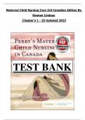 TEST BANK For Maternal Child Nursing Care 3rd Canadian Edition By Keenan Lindsay &vert; Verified Chapter's 1 - 25 Updated 2023&vert; Complete