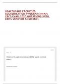 HEALTHCARE FACILITIES ACCREDITATION PROGRAM &lpar;HFAP&rpar; CPCS EXAM 2025 QUESTIONS WITH 100&percnt; VERIFIED ANSWERS&excl;&excl;
