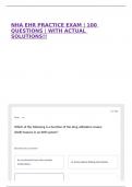 NHA EHR PRACTICE EXAM &vert; 100 QUESTIONS &vert; WITH ACTUAL SOLUTIONS&excl;&excl;