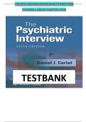 Test Bank - for The Psychiatric Interview Fifth Edition&lpar; Author&colon; DANIEL J&period; CARLAT&comma; 2024&rpar; Latest Edition&vert;&vert; All Chapters