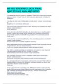NR 503 EPIDEMIOLOGY FINAL QUESTIONS AND ANSWERS 