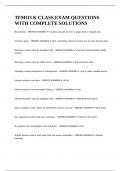 TFMO3 K CLASS EXAM QUESTIONS WITH COMPLETE SOLUTIONS
