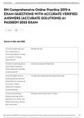 RN Comprehensive Online Practice 2019 A EXAM QUESTIONS WITH ACCURATE VERIFIED ANSWERS &lpar;ACCURATE SOLUTIONS&rpar; A&plus; PASSED&excl;&excl; 2025 EXAM