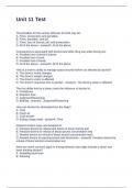 Unit 11 Test Questions and Answers 100&percnt; Solved
