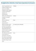 Straighterline Statistics Final Exam Questions & Answers 