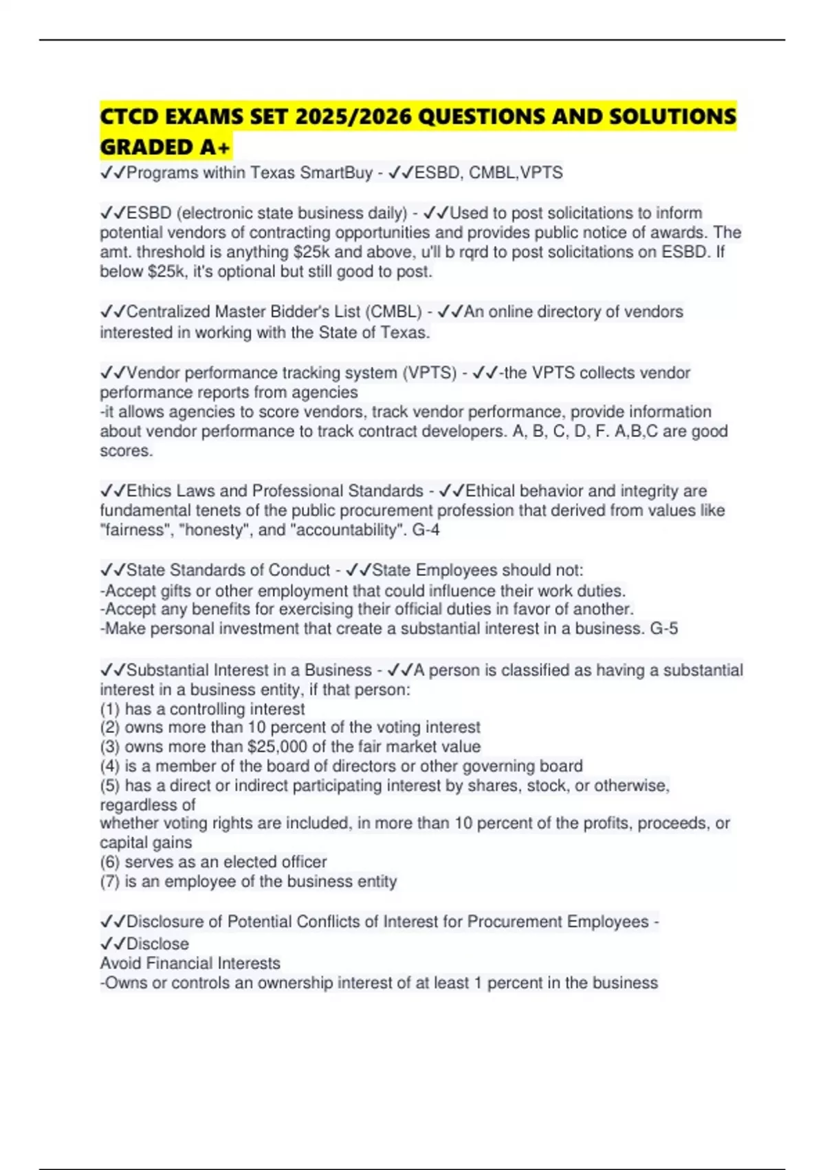 CTCD EXAMS SET 2025.pdf - CTCD - Stuvia US