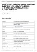 Scribe America Outpatient Final ACTUAL EXAM QUESTIONS WITH ACCURATE VERIFIED ANSWERS &lpar;ACCURATE SOLUTIONS&rpar; A&plus; PASSED&excl;&excl; 2025 EXAM