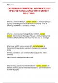 CALIFORNIA COMMERCIAL INSURANCE 2025  UPDATED ACTUAL EXAM WITH CORRECT  SOLUTIONS&period;