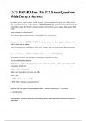GCU PATHO final Bio 322 Exam Questions With Correct Answers