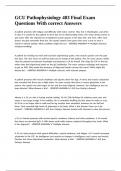GCU Pathophysiology 483 Final Exam Questions With correct Answers&period;
