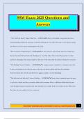 SSM Exam 2025 Questions and Answers