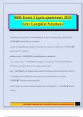 SSM Exam I &lpar;quiz questions&rpar; 2025 with Complete Solutions