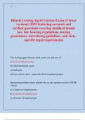 Illinois Leasing Agent License Exam &lpar;3 latest  versions&rpar; 2025 featuring accurate and  verified questions covering landlord tenant  law&comma; fair housing regulations&comma; leasing  procedures&comma; advertising guidelines&comma; and state specific legal requirements