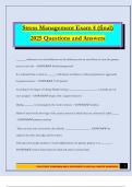 Stress Management Exam 4 &lpar;final&rpar; 2025 Questions and Answers